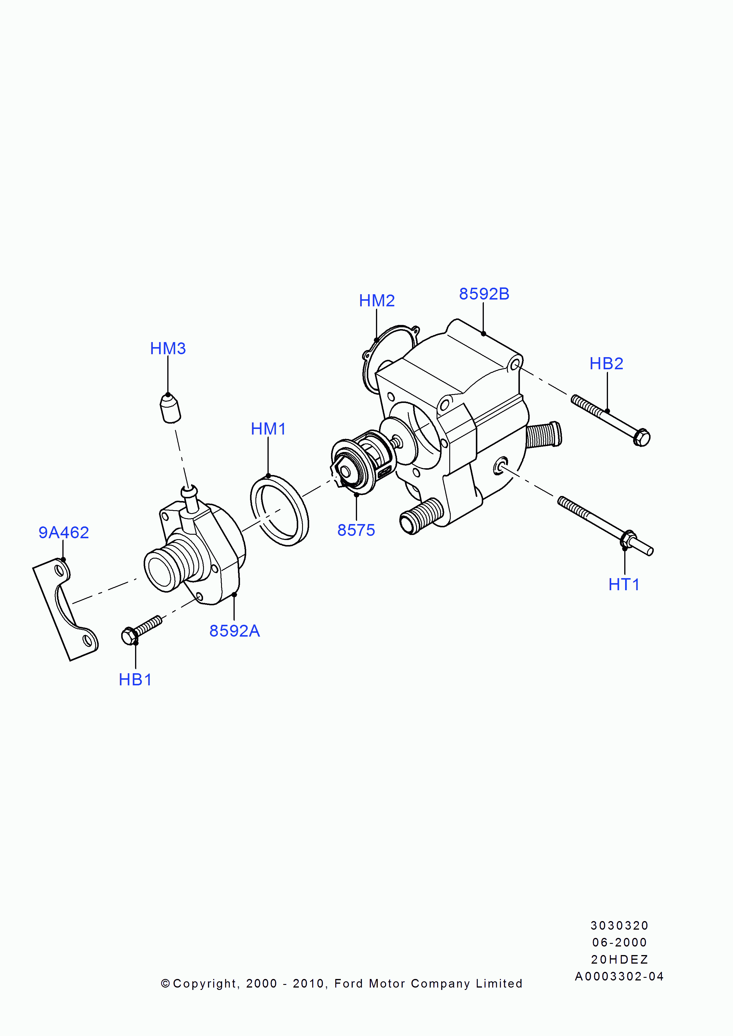 FORD 1 001 993 - Termostato, Refrigerante www.autoricambi360.it