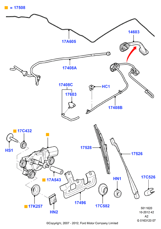 FORD 1 462 915 - Serie bracci tergi, Pulizia cristalli www.autoricambi360.it
