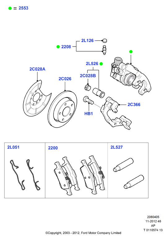 FORD 1360254 - Kit pastiglie freno, Freno a disco www.autoricambi360.it