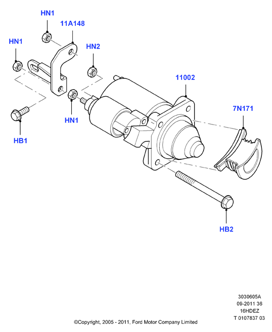 FORD 1 732 742 - Motorino d'avviamento www.autoricambi360.it