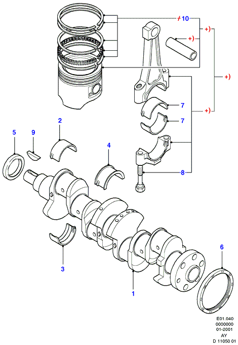 FORD 1 102 415 - Paraolio, Albero a gomiti www.autoricambi360.it