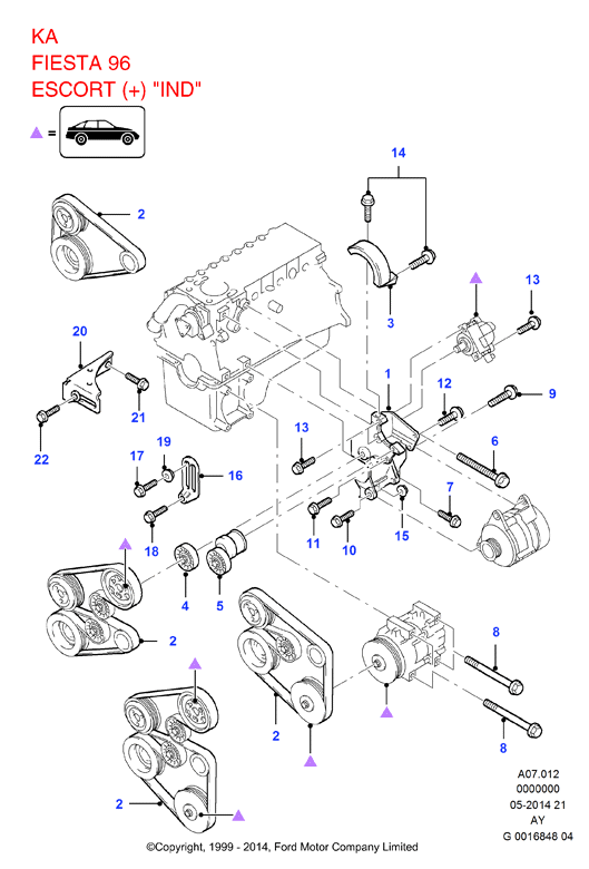 FORD 1004549 - Tendicinghia, Cinghia Poly-V www.autoricambi360.it