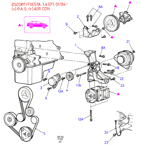 FORD 7053546 - Galoppino / Guidacinghia, Cinghia Poly-V www.autoricambi360.it
