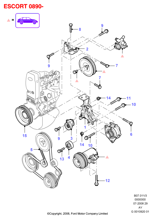 FORD 7053546 - Galoppino / Guidacinghia, Cinghia Poly-V www.autoricambi360.it