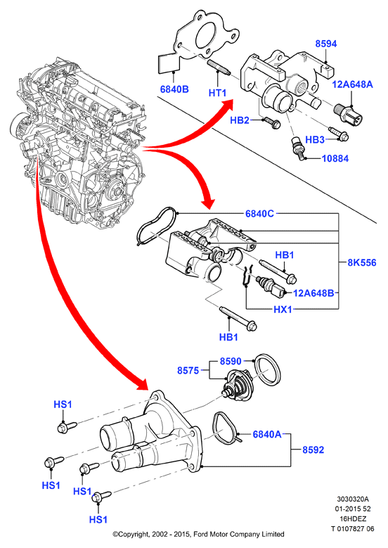 FORD 1 303 374 - Termostato, Refrigerante www.autoricambi360.it