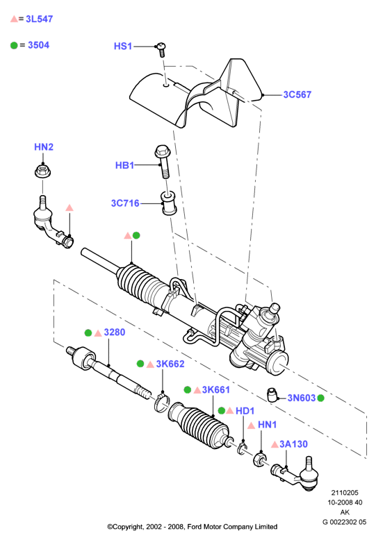 FORD 6182818 - Soffietto, Sterzo www.autoricambi360.it
