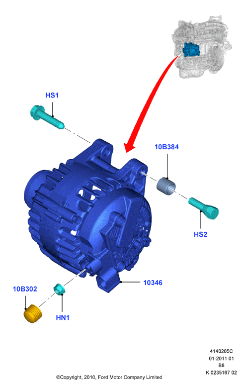 FORD 2032603 - Alternatore www.autoricambi360.it