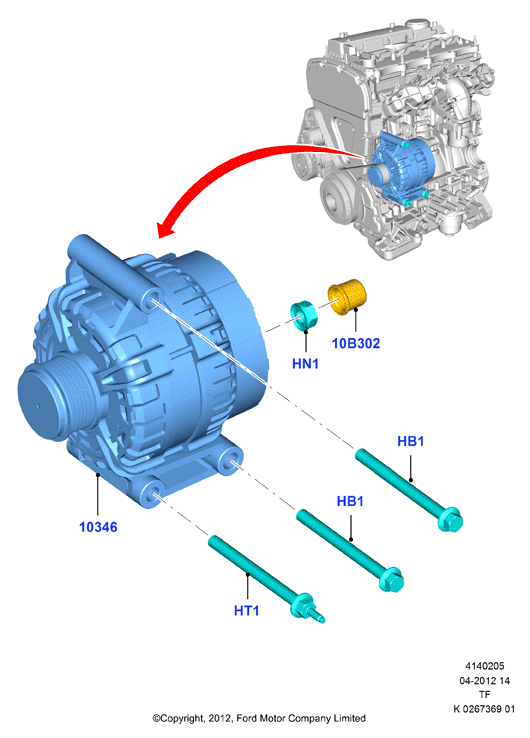 FORD 1 874 992 - Alternatore www.autoricambi360.it