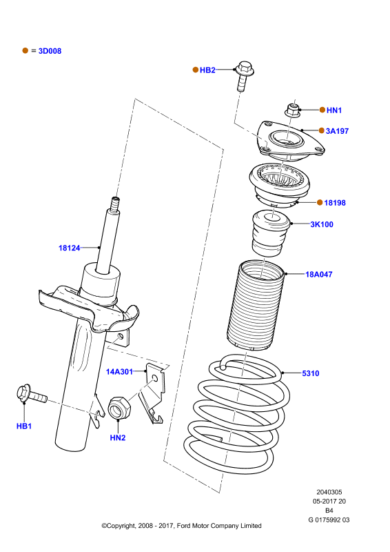 FORD 2036136 - Supporto ammortizzatore a molla www.autoricambi360.it