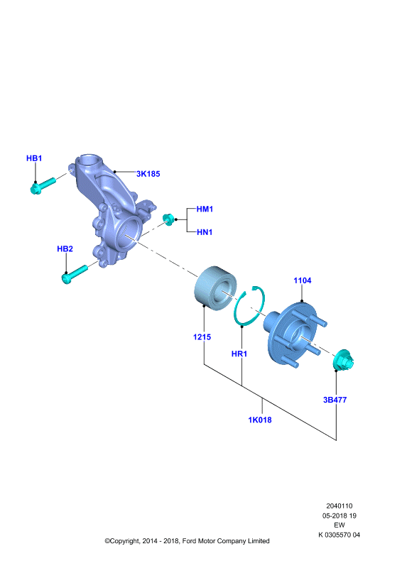 FORD 2 020 593 - Kit cuscinetto ruota www.autoricambi360.it