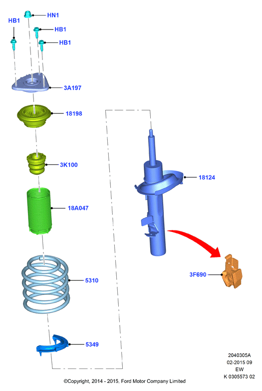 FORD 2084212 - Supporto ammortizzatore a molla www.autoricambi360.it