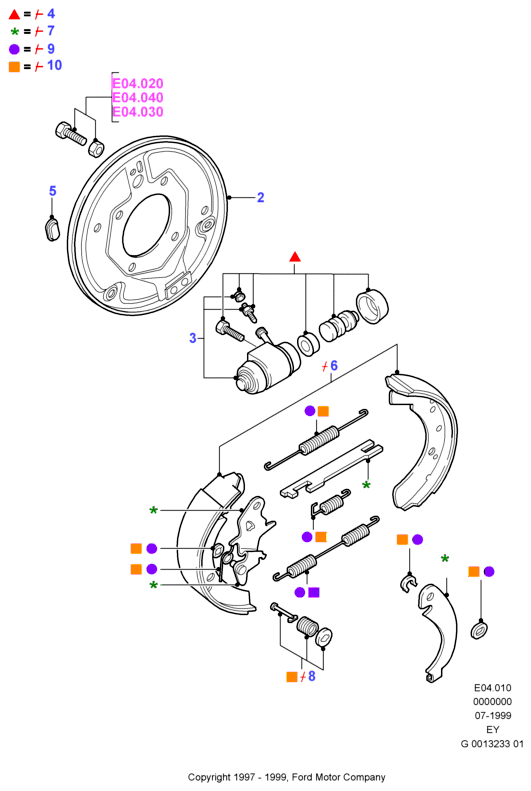 FORD 7125122 - Kit ganasce freno www.autoricambi360.it