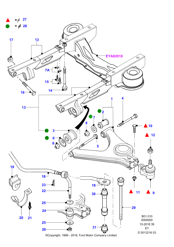 FORD 6521811 - Bronzina cuscinetto, Barra stabilizzatrice www.autoricambi360.it