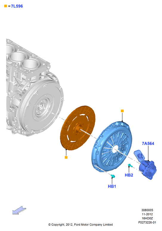 FORD 1827889 - Dispositivo disinnesto centrale, Frizione www.autoricambi360.it