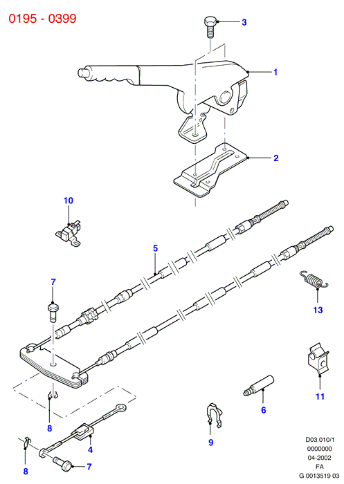 FORD 1064455 - Cavo comando, Freno stazionamento www.autoricambi360.it