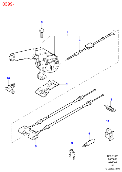 FORD 1064455 - Cavo comando, Freno stazionamento www.autoricambi360.it