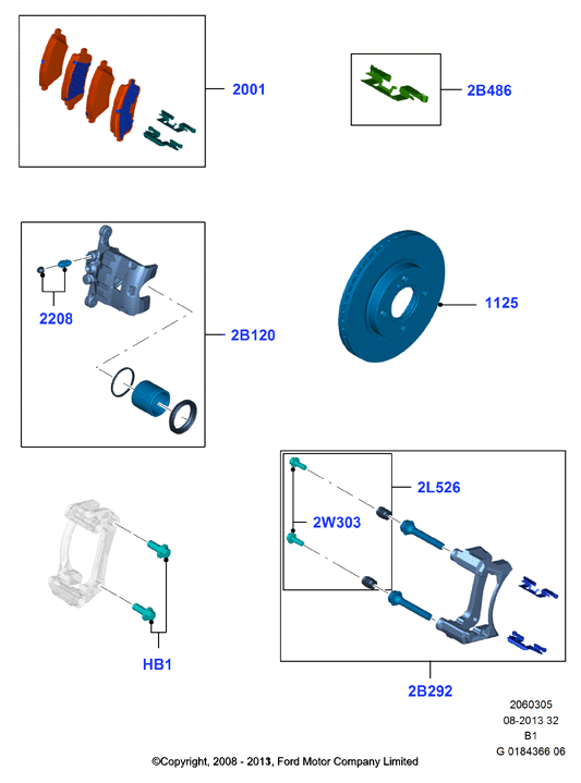 FORD 1855307 - Kit pastiglie freno, Freno a disco www.autoricambi360.it
