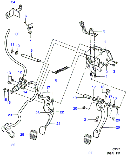 FORD 6789917 - Rivestimento pedale, Pedale del freno www.autoricambi360.it