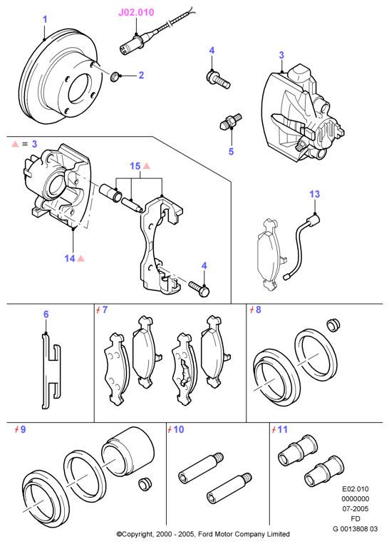 FORD 1521326 - Kit pastiglie freno, Freno a disco www.autoricambi360.it