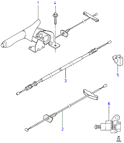 FORD 7264793 - Cavo comando, Freno stazionamento www.autoricambi360.it