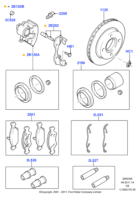 FORD 5018899 - Kit pastiglie freno, Freno a disco www.autoricambi360.it
