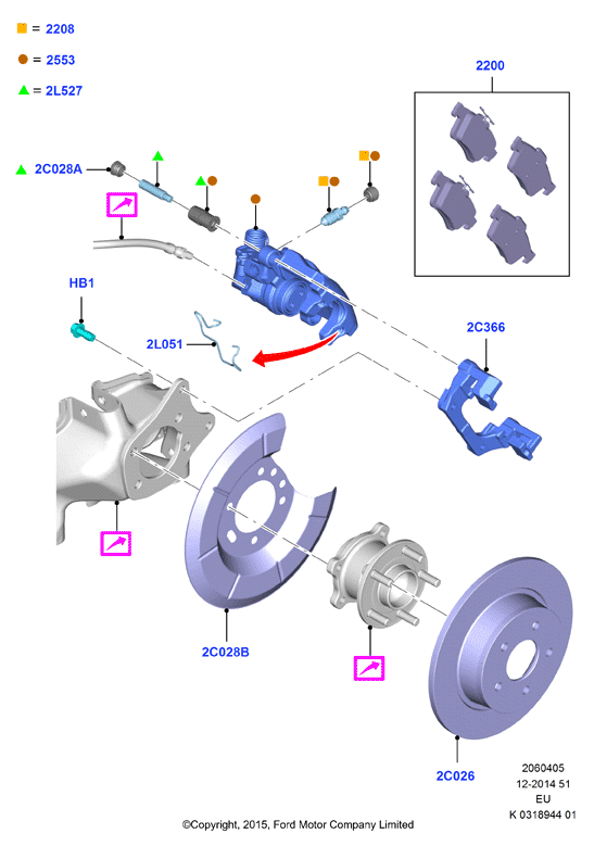 FORD 1805813 - Kit pastiglie freno, Freno a disco www.autoricambi360.it