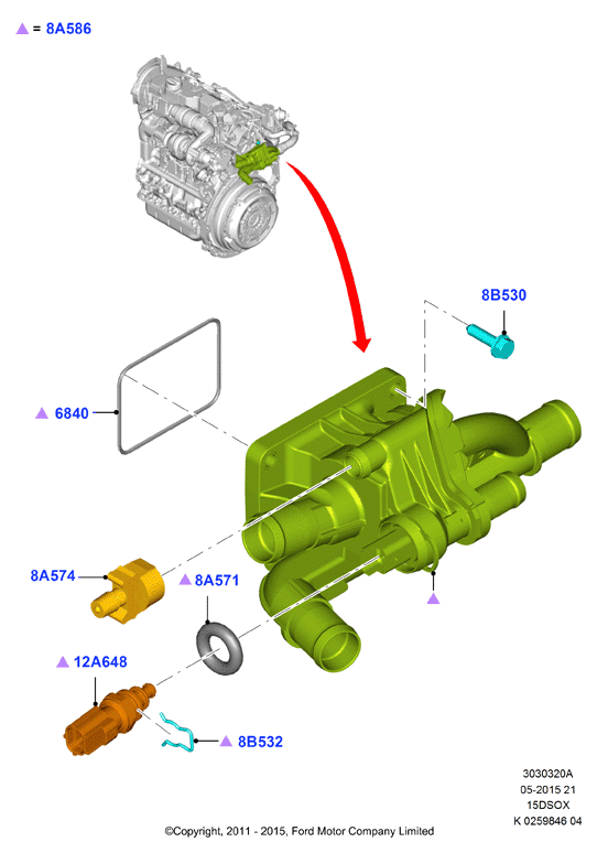 FORD 1 342 631 - Sensore, Temperatura refrigerante www.autoricambi360.it
