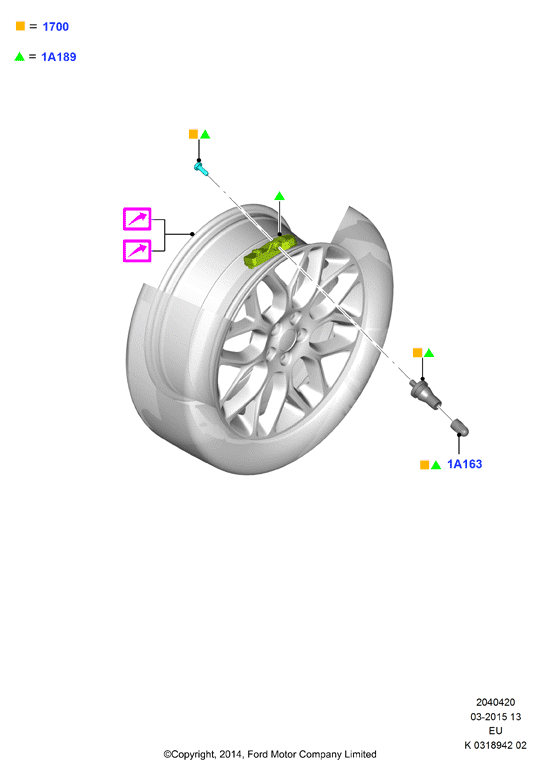 FORD 1862980 - Sensore ruota, Press. gonf. pneumatici-Sistema controllo www.autoricambi360.it