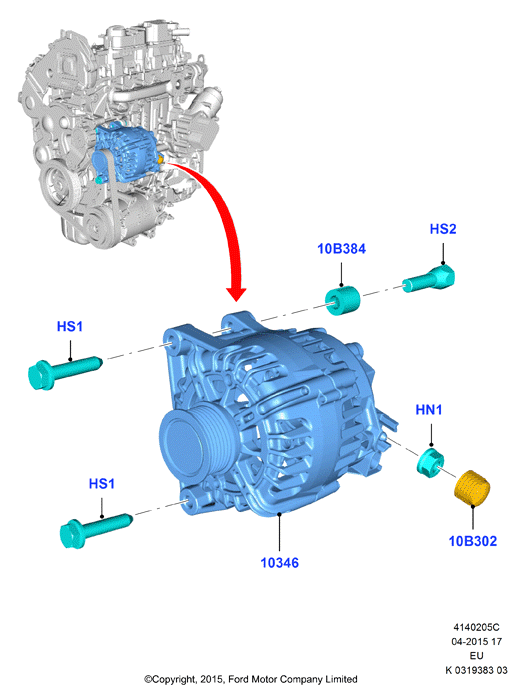 FORD 2032603 - Alternatore www.autoricambi360.it