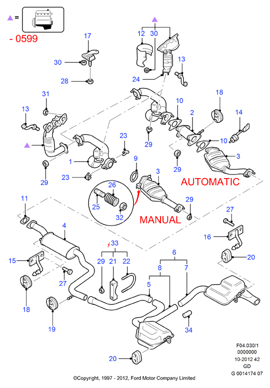 FORD 1 001 702 - Sonda lambda www.autoricambi360.it