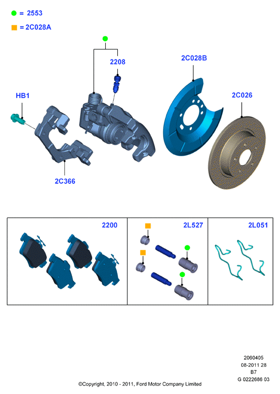 FORD 1805813 - Kit pastiglie freno, Freno a disco www.autoricambi360.it