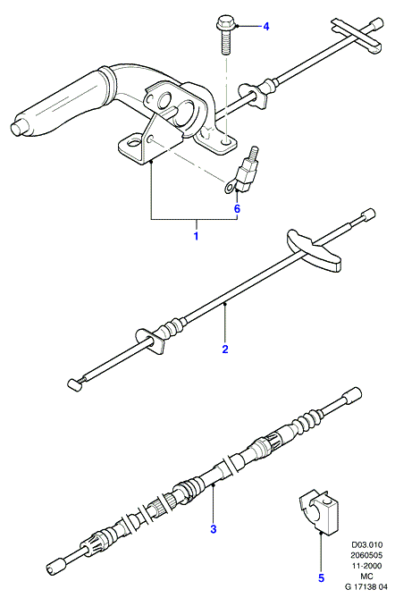 FORD 7264793 - Cavo comando, Freno stazionamento www.autoricambi360.it