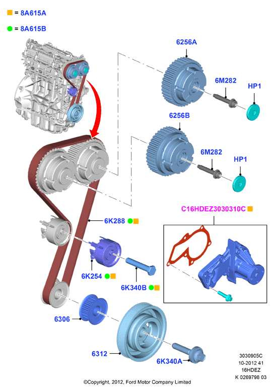 CONTINENTAL CT 881 WP2 - Pompa acqua + Kit cinghie dentate www.autoricambi360.it