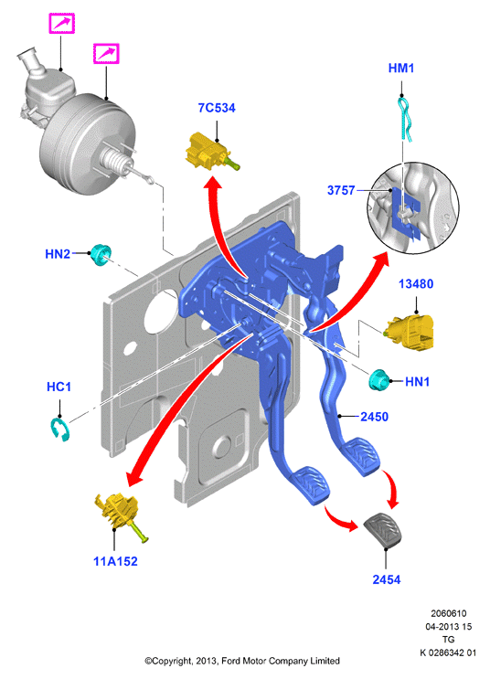 FORD 1826229 - Rivestimento pedale, Pedale frizione www.autoricambi360.it
