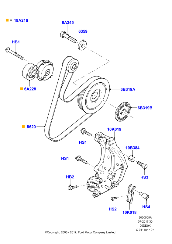 FORD 1318336 - Tendicinghia, Cinghia Poly-V www.autoricambi360.it