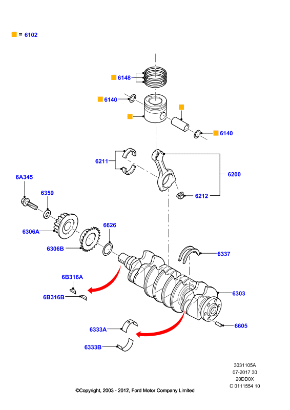 FORD 1250298 - Kit cinghie dentate www.autoricambi360.it