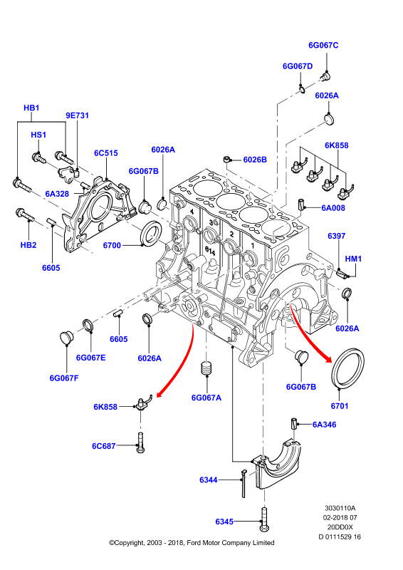 FORD 1 826 503 - Paraolio, Albero a gomiti www.autoricambi360.it