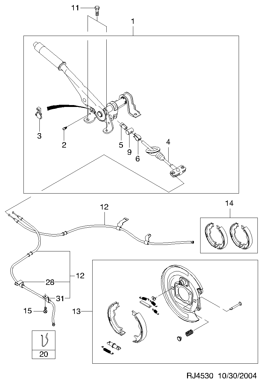 GM 96496764 - Kit ganasce freno www.autoricambi360.it