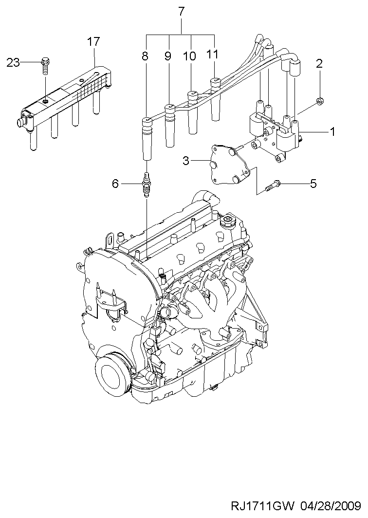 GM 96 450 249 - Kit cavi accensione www.autoricambi360.it