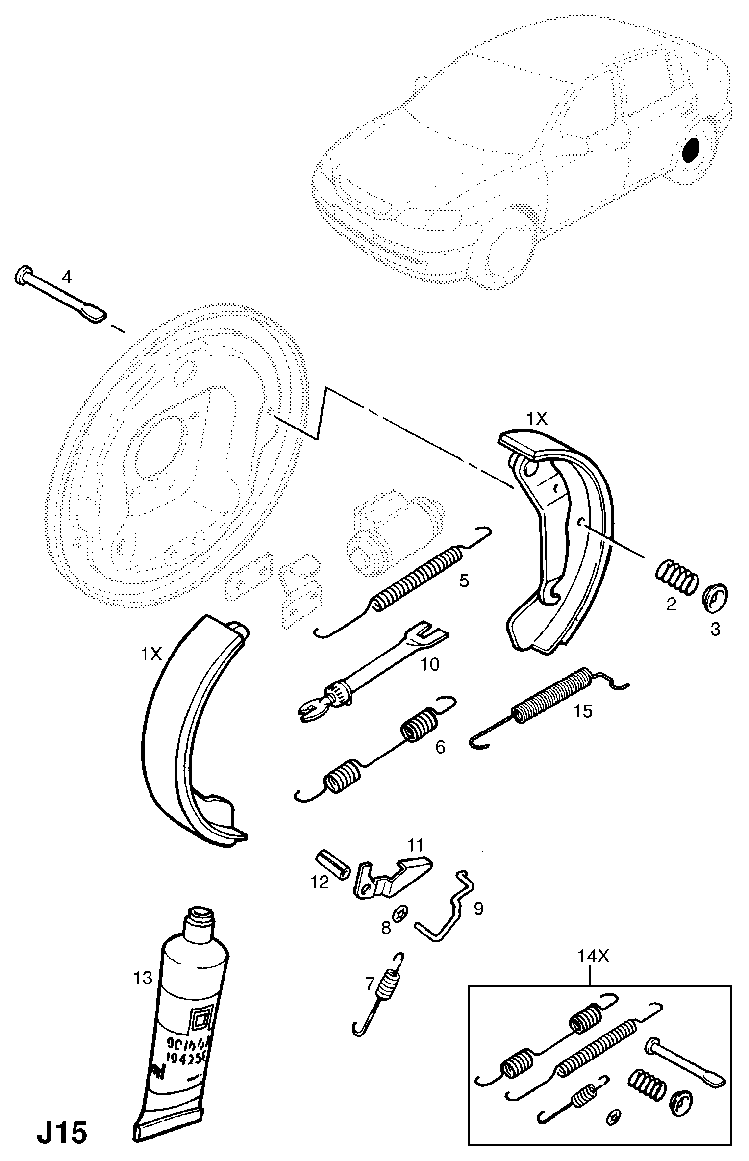 PSA 1605920 - Kit ganasce freno www.autoricambi360.it