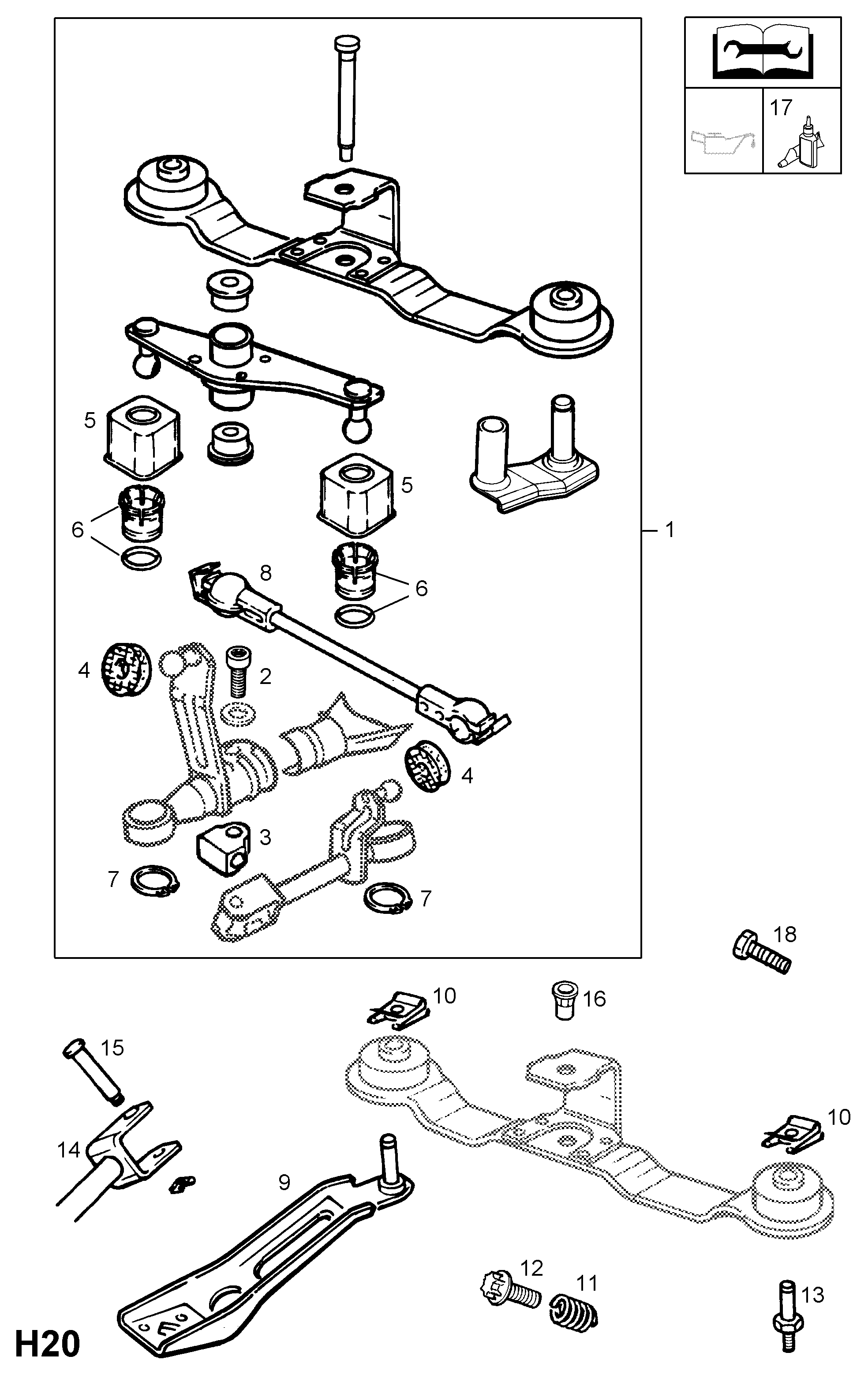 PSA 7 58 223 - Kit riparazione, Leva cambio www.autoricambi360.it