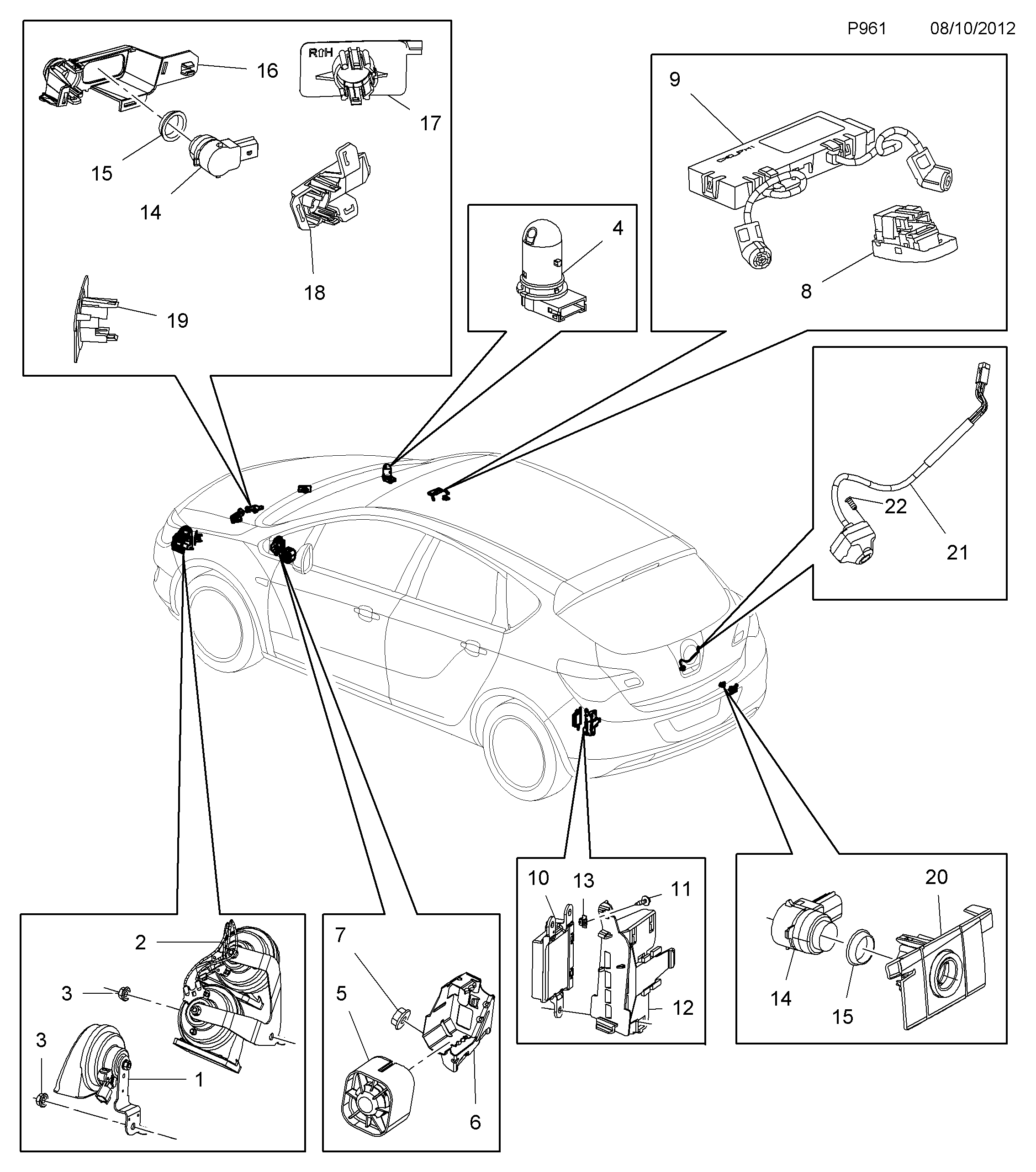 PSA 12 35 281 - Sensore, Assistenza parcheggio www.autoricambi360.it