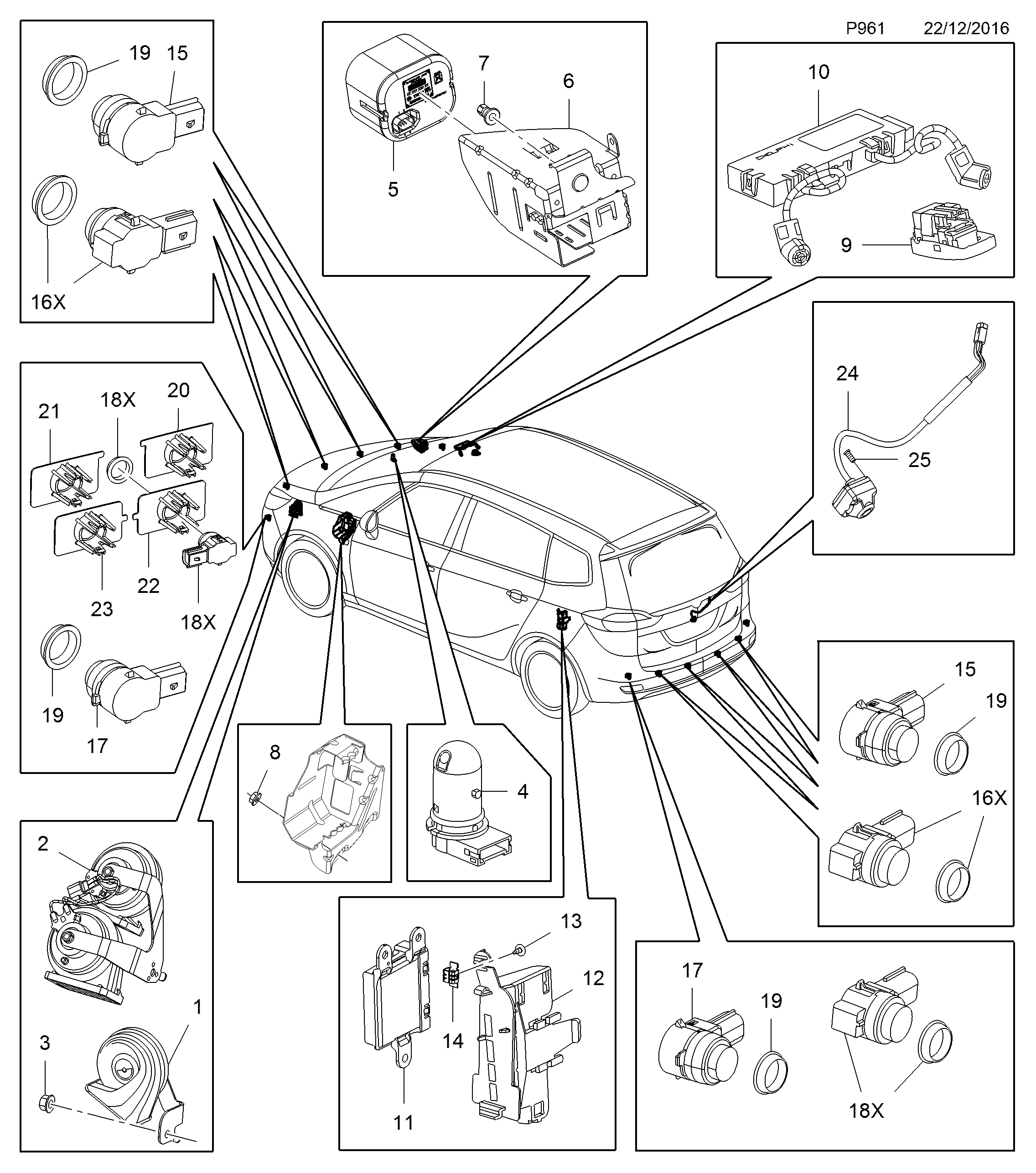 PSA 12 35 281 - Sensore, Assistenza parcheggio www.autoricambi360.it