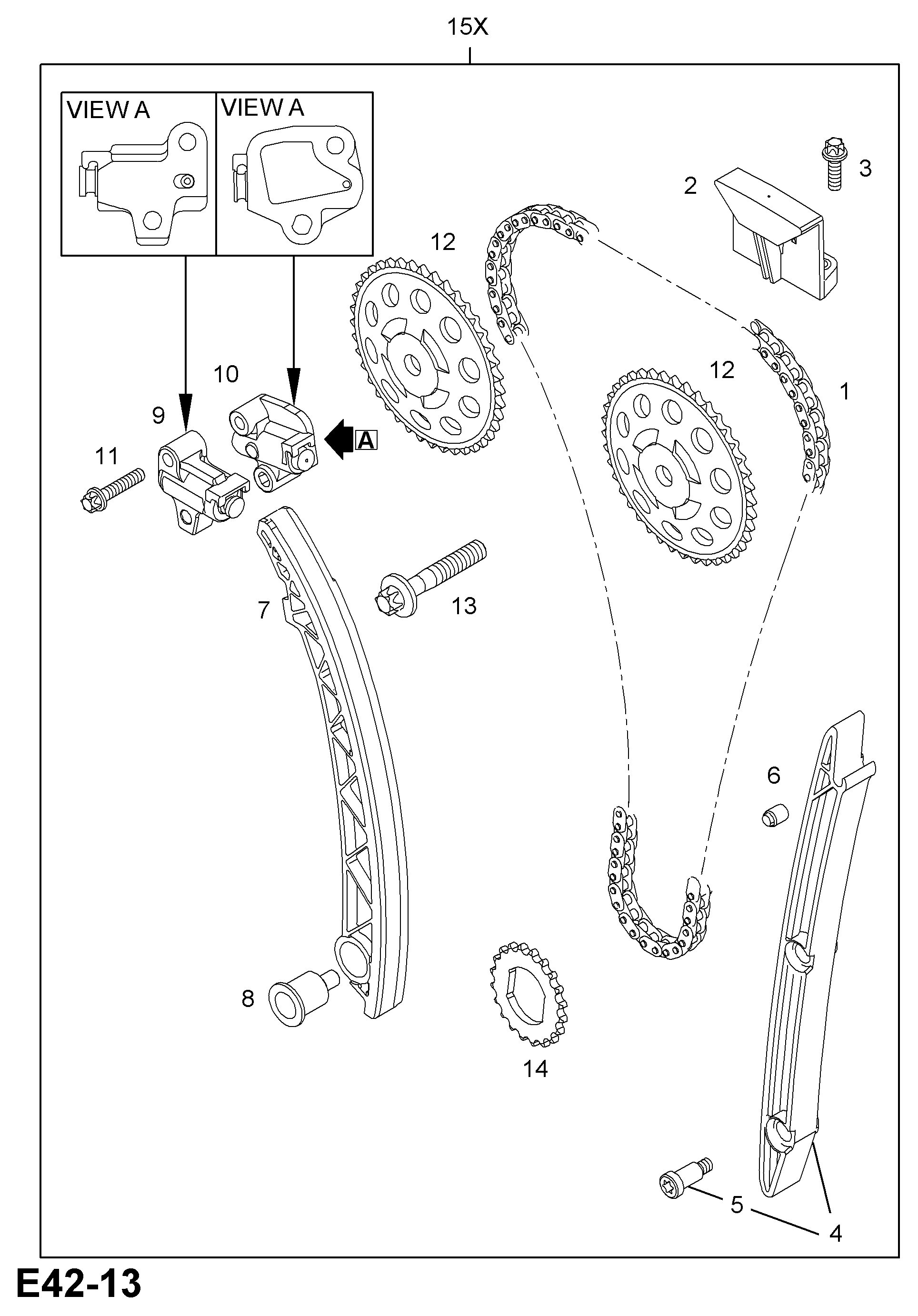 PSA 6 36 642 - Kit catena distribuzione www.autoricambi360.it