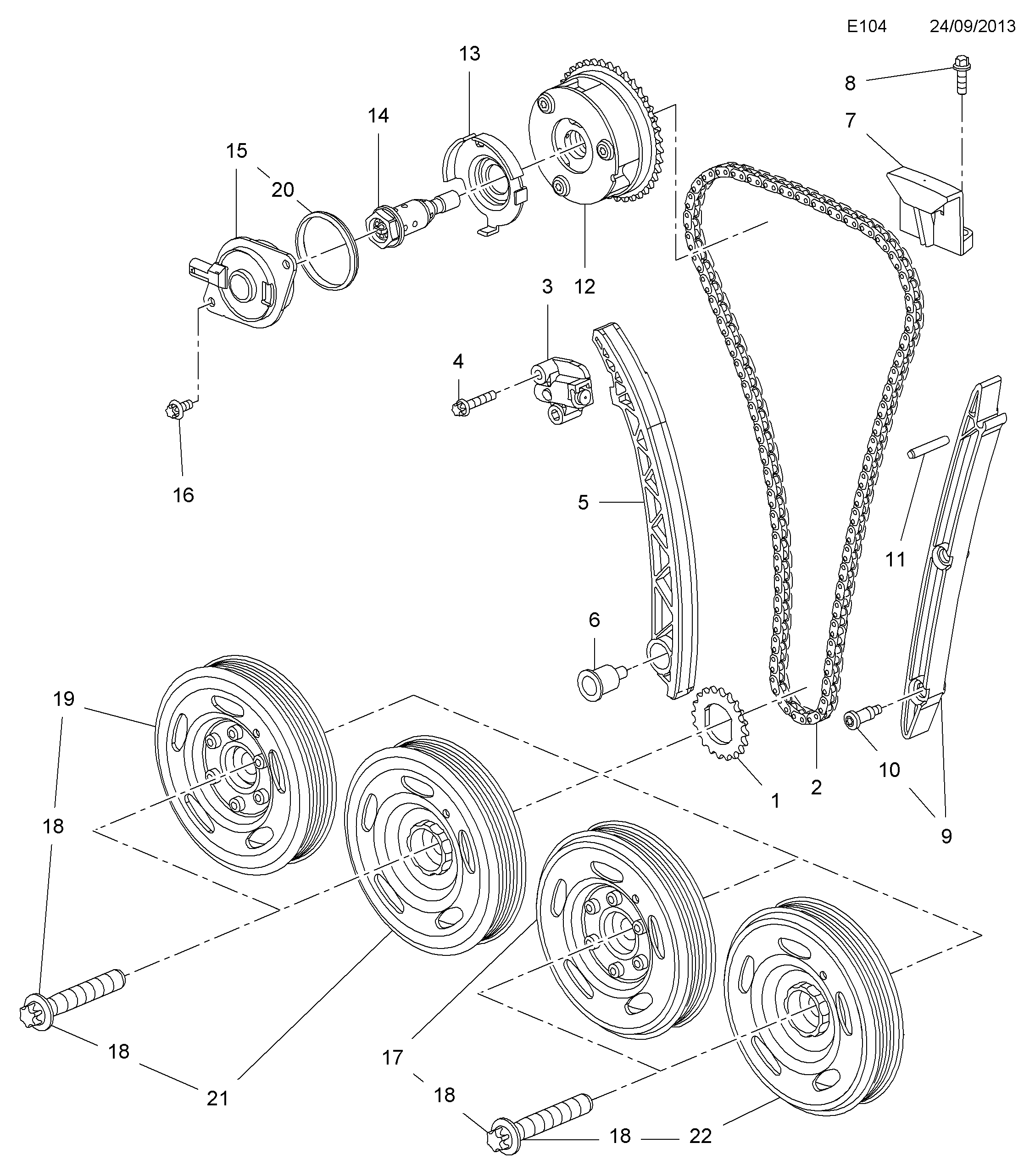 PSA 614986 - Kit catena distribuzione www.autoricambi360.it