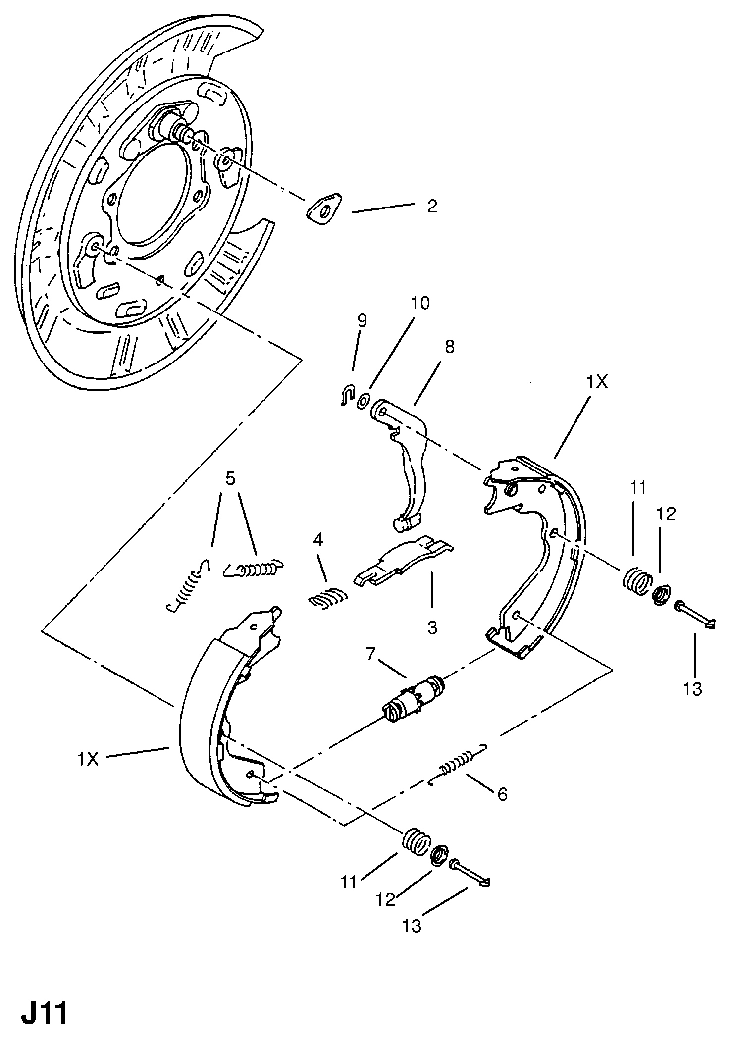 PSA 1605859 - Kit ganasce, Freno stazionamento www.autoricambi360.it