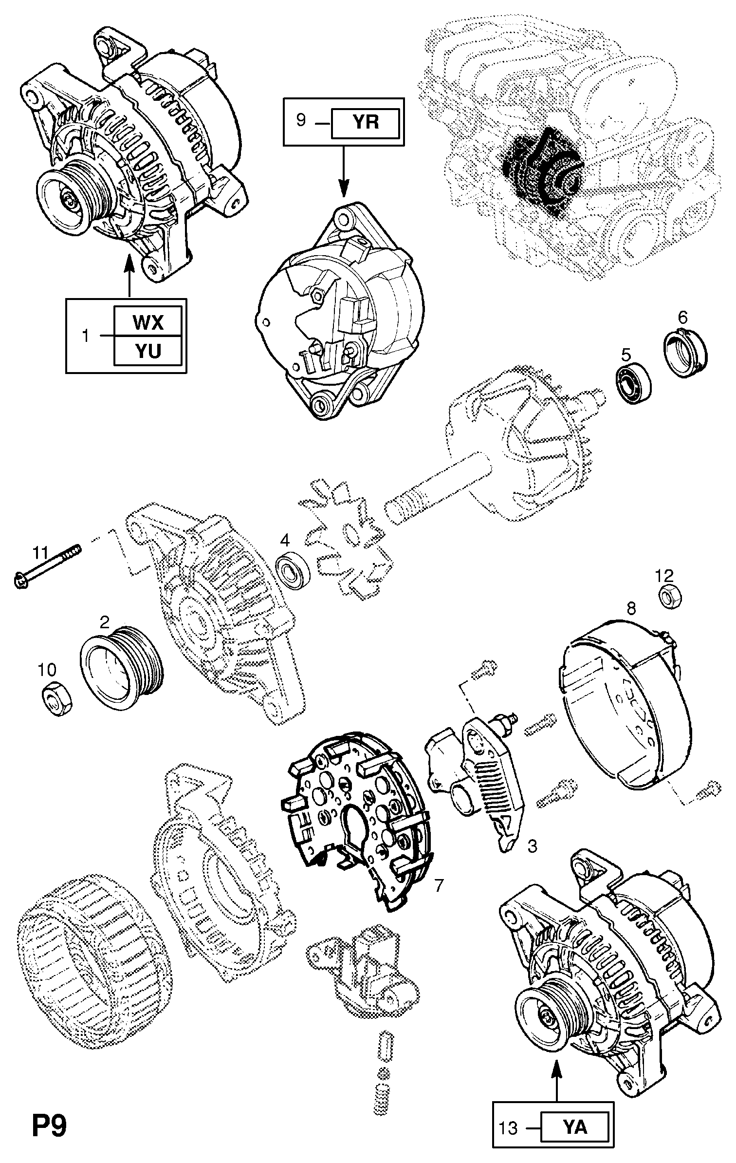 PSA 6 204 095 - Alternatore www.autoricambi360.it
