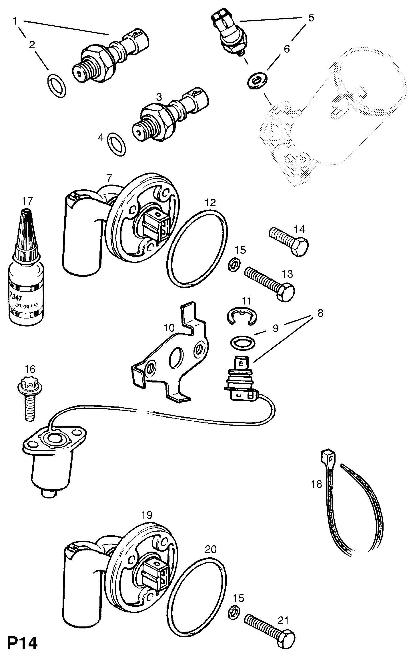 GM 1252569 - Sensore, Pressione olio www.autoricambi360.it
