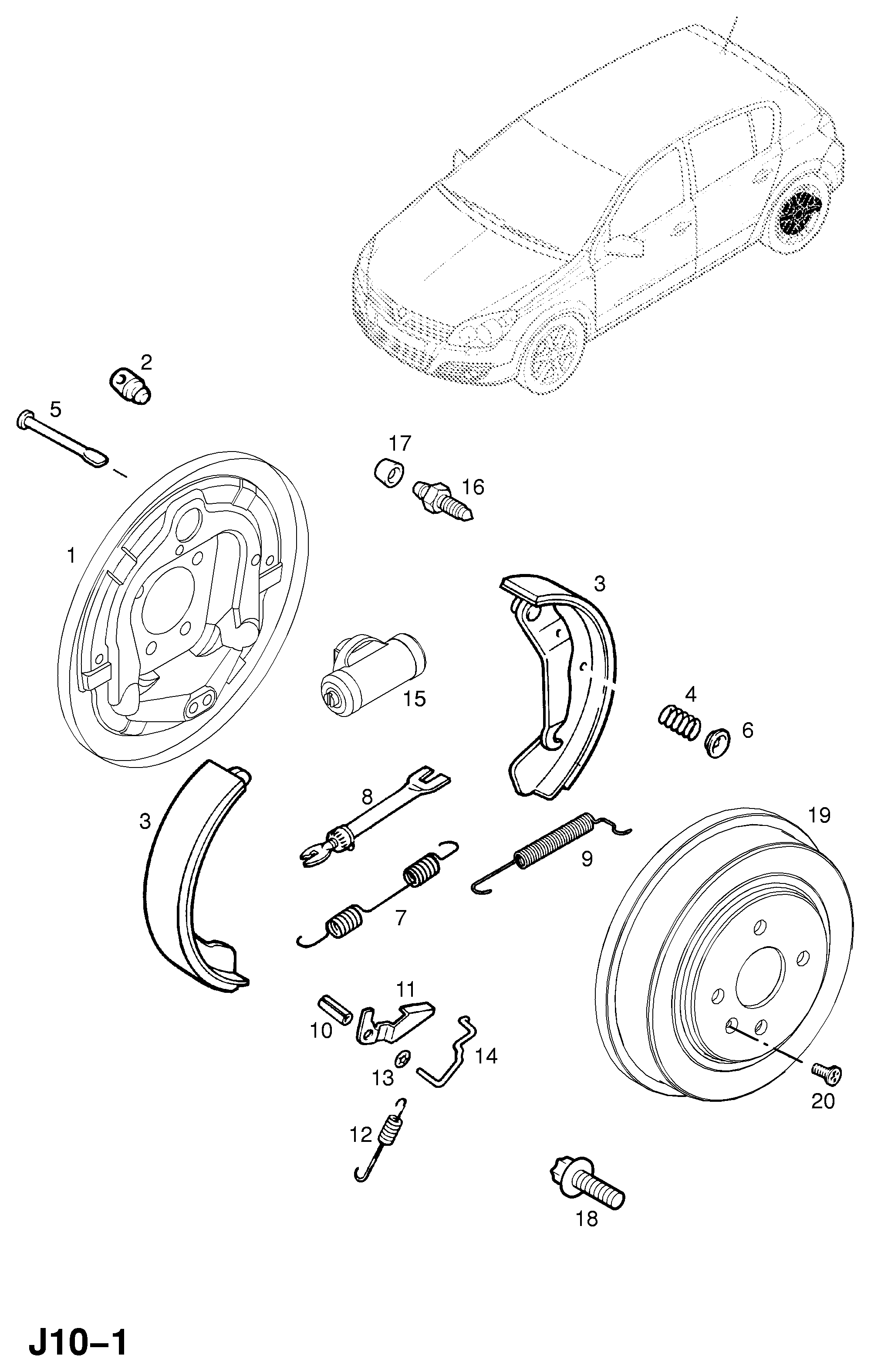 PSA 1605969 - Kit ganasce freno www.autoricambi360.it