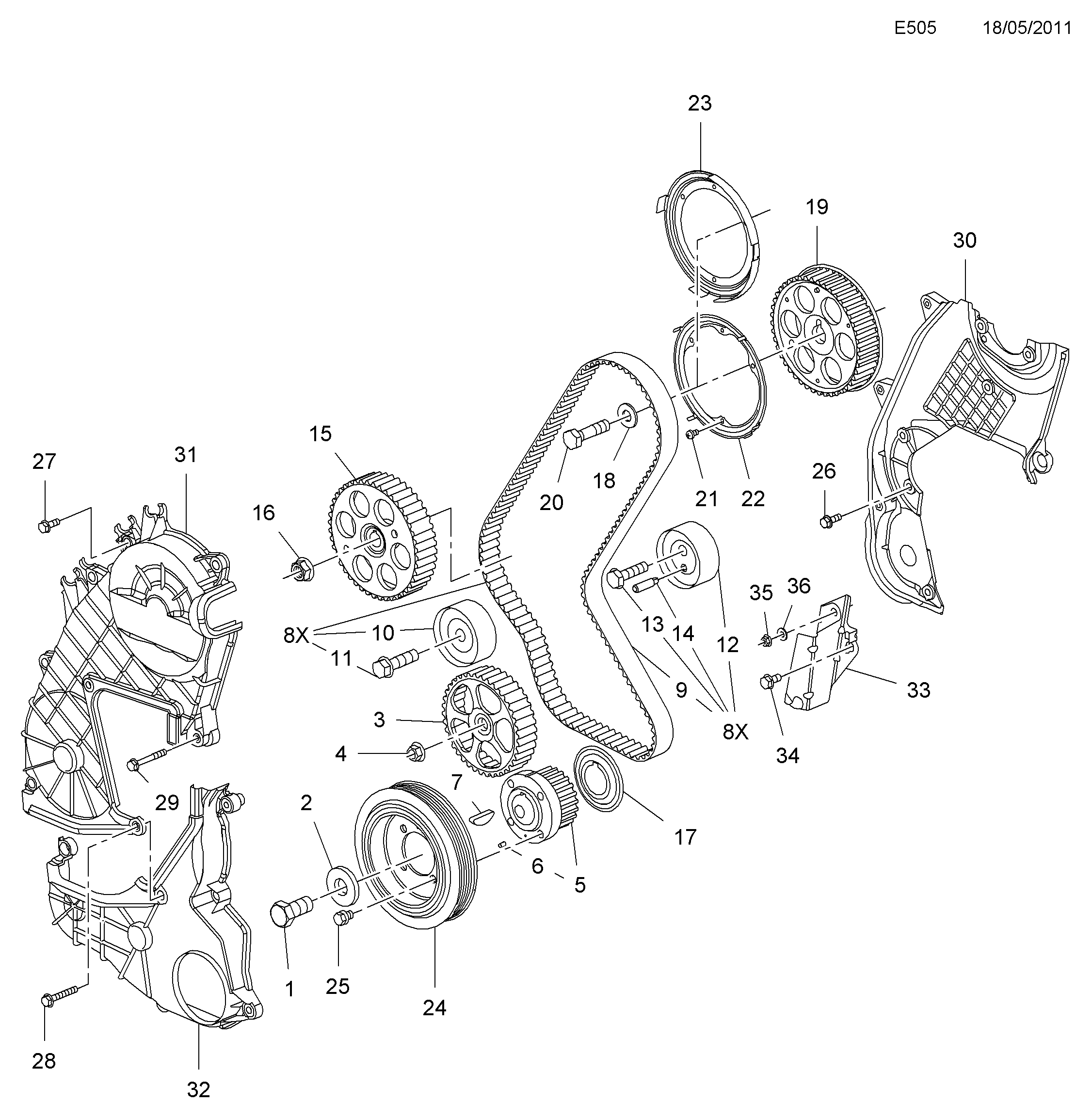 PSA 6 36 927 - Kit cinghie dentate www.autoricambi360.it